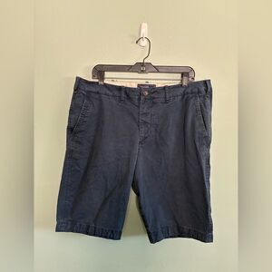 Abercrombie Fitch Shorts Mens Large Navy Blue Chino Stretch Shorts Size 36